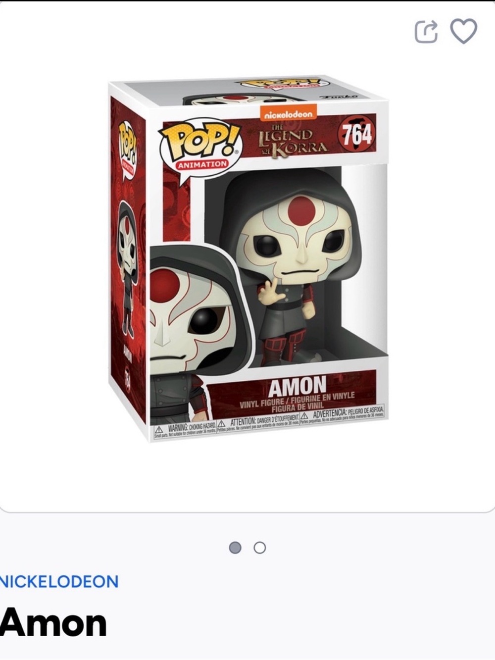 Funko Pop! Animation Amon Vinyl Figure - Black, Red, Cream- 764